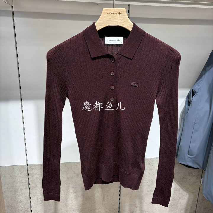 Af4006 French Crocodile Lacoste 2026 Autumn and Winter New Women's Fashionable Polo Collar Wool Knitwear