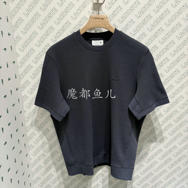 Th0910-98 French Crocodile Lacoste 2026 Spring and Summer New Men's Waffle Short-Sleeved Round Neck T-Shirt Th0910-98 French Crocodile Lacoste 2026 Spring and Summer New Men's Waffle Short-Sleeved Round Neck T-Shirt