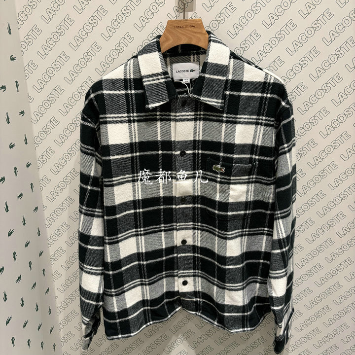 Lacoste Ch3778 French Crocodile 2026 Autumn and Winter New Men's Casual Plaid Shirt