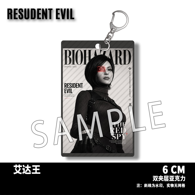 Resident Evil Game Ip Merchandise Leon Ada Jill Hank LAOSHU Square Keychain Backpack Pendant Decoration