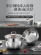Titanium Hammered Texture Large Belly Pot, Hammered Texture Titanium Uncoated Small Frying Pan, Flat Bottom Household Titanium Alloy Non-Stick Frying Pan