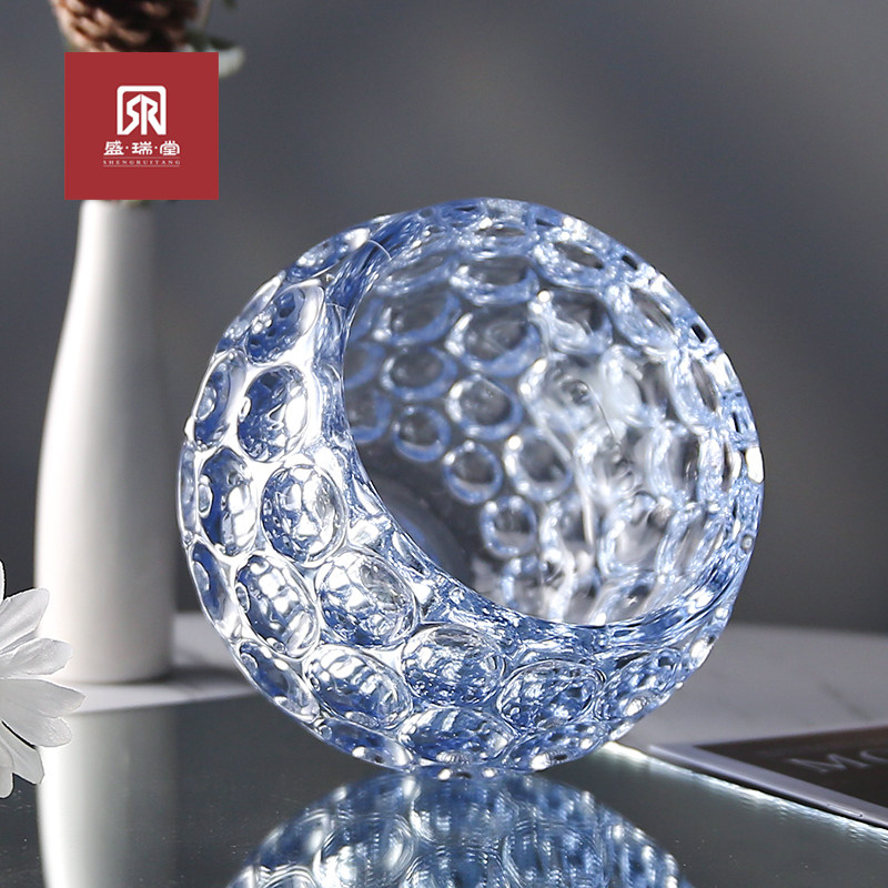 盛瑞堂 水晶玻璃彩绘蓝色气泡花瓶 天猫优惠券折后￥8包邮（￥23-15）
