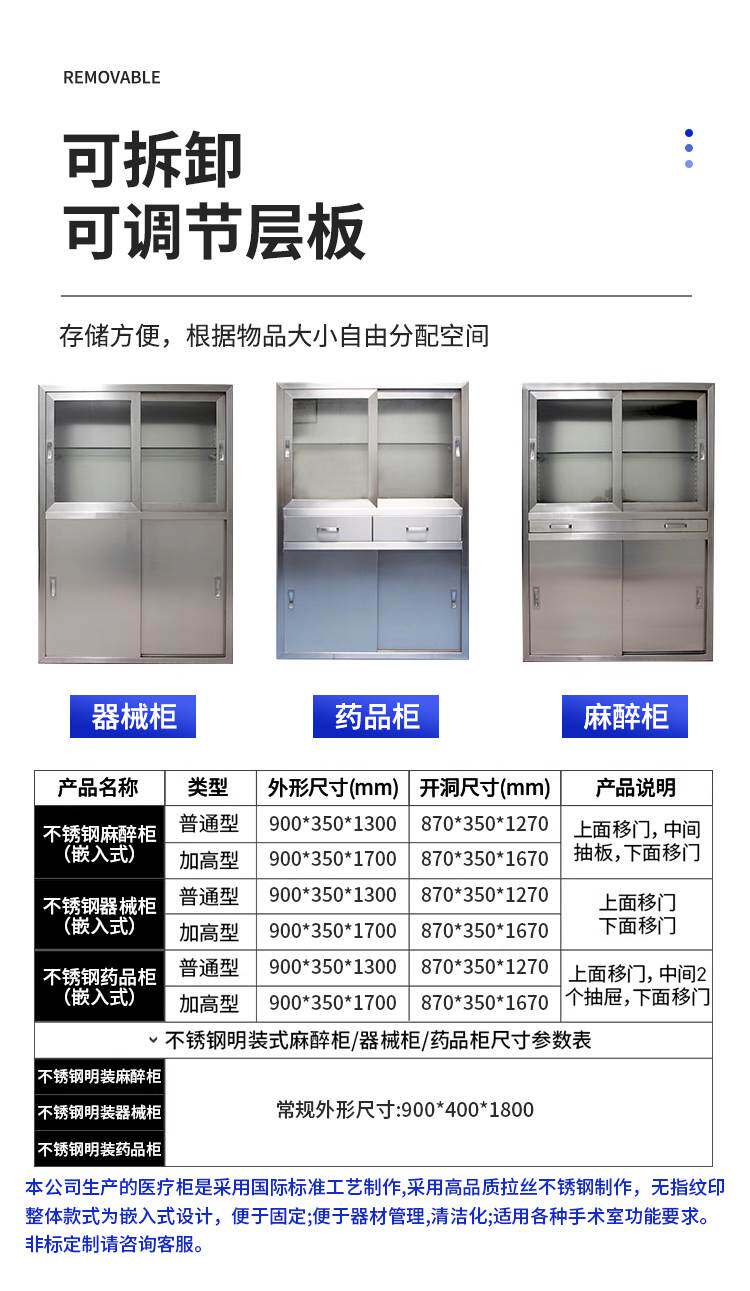 товар из китая 不锈钢嵌入式无菌药品柜医用麻醉暗装美容院医院手术室医疗器械柜