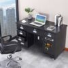All-steel insurance and anti-theft financial desk with safe box integrated desk electronic fingerprint password cashier desk