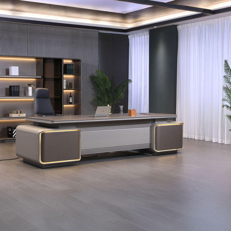 Modern Minimalist L-Shaped Executive Desk Boss Desk Office Desk President Chairman Computer Desk Storage Side Table