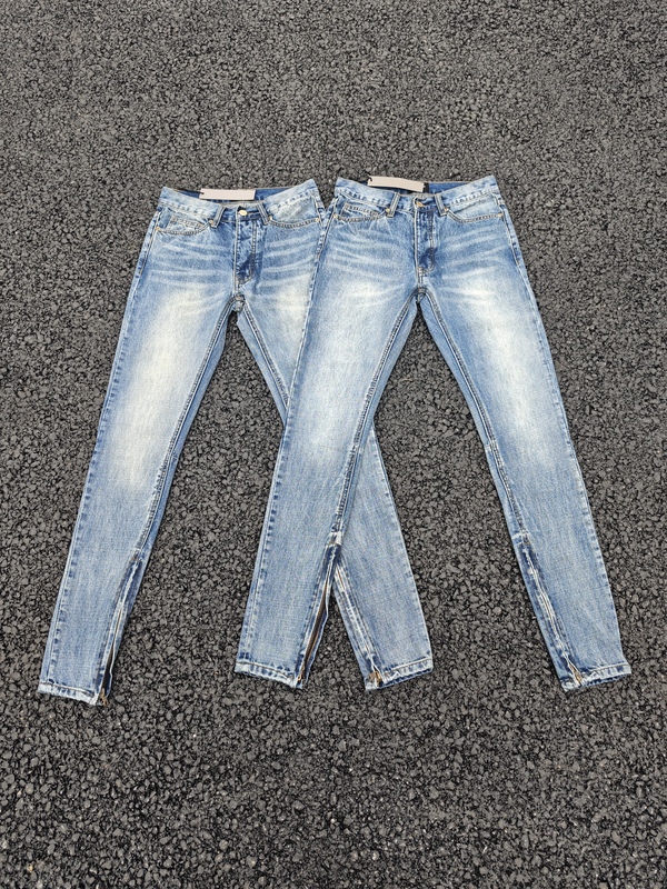 Sshanfog 5Th Basic Blue Black Fog High Street Style Basic Versatile Slim Fit Washed Jeans