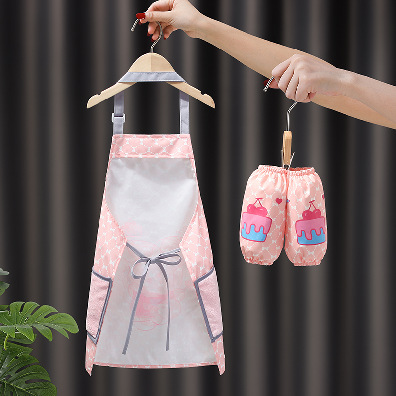 Children's painting apron, painting smock, waterproof and anti-dirty art reverse dressing, M baby kindergarten eating bib rice