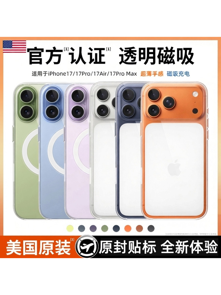 Transparent Case Compatible with iPhone 17 Pro Max/16/15/14/13/14 Plus/Air - MagSafe Compatible, Half Coverage Shockproof, Precision Button Design Non-OEM Cover