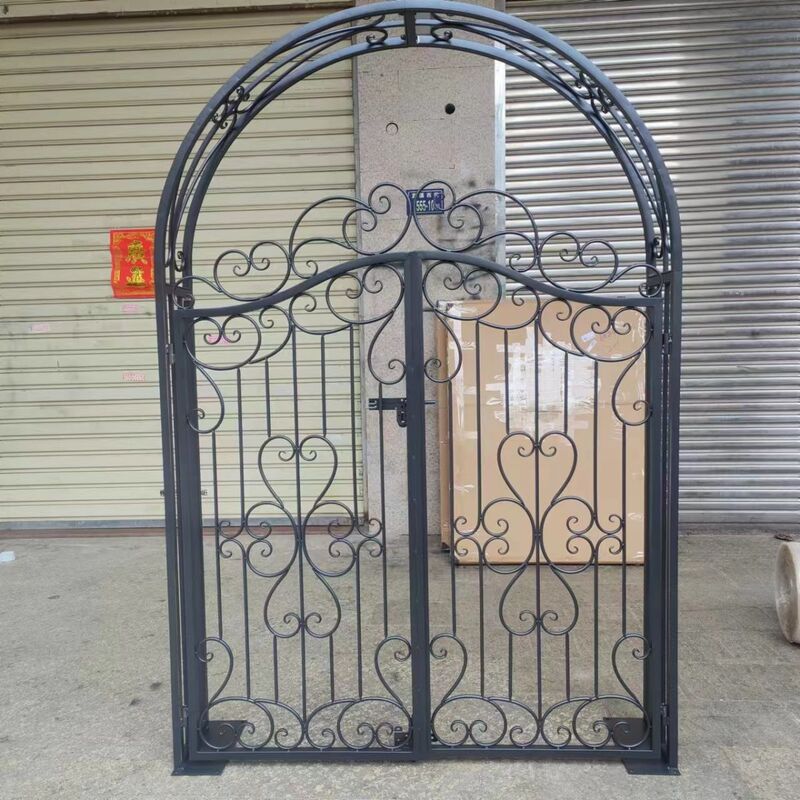 Garden Wrought Iron Gate, Wrought Iron Courtyard Gate, Double-Door Arched Wedding Gate, Arched Flower Stand Gate, Wrought Iron Arch with Door Garden Wrought Iron Gate, Wrought Iron Courtyard Gate, Double-Door Arched Wedding Gate, Arched Flower Stand Gate, Wrought Iron Arch with Door