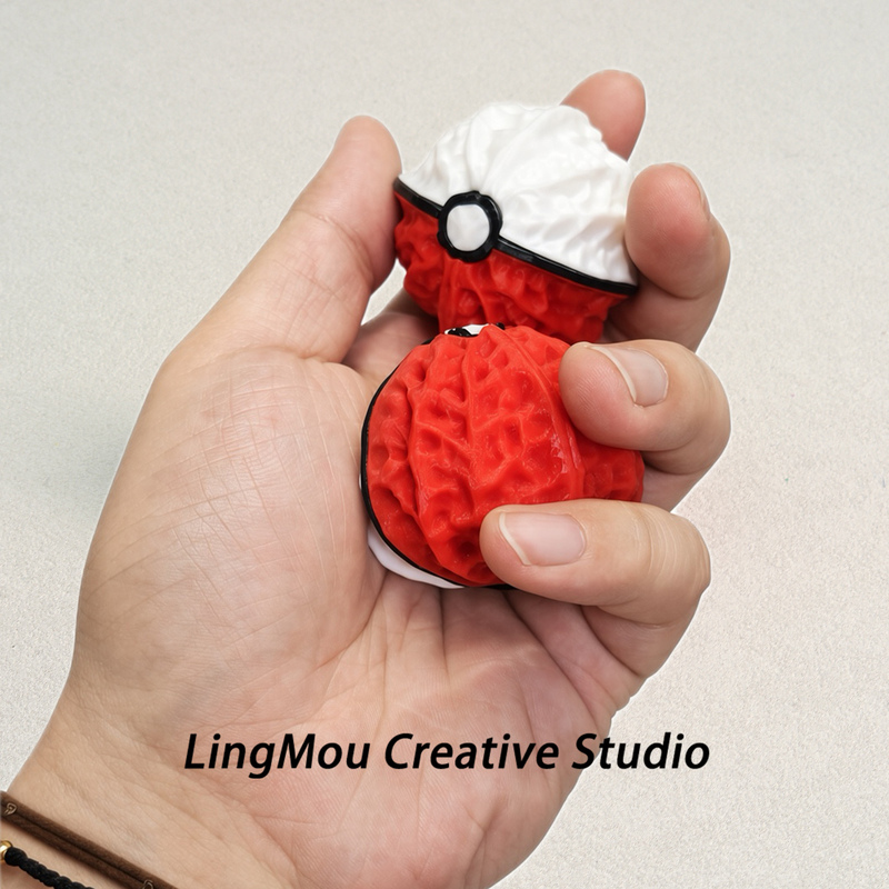 Pokémon Walnut Old Beijing Abstract Handheld Ornament Walnut 3D Printed Toy Poké Ball Walnut