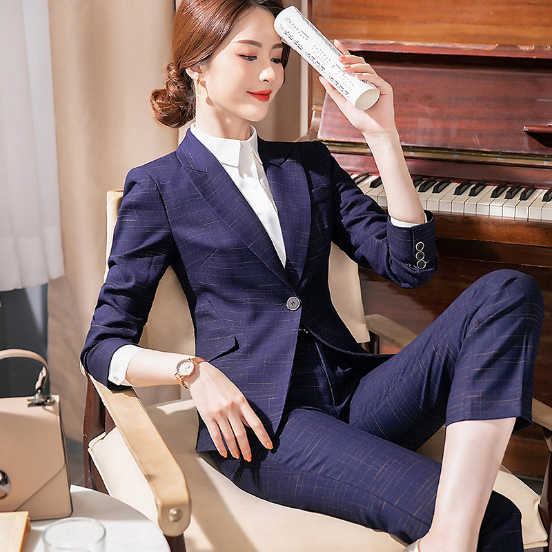 Temperament to Work to Work with a Name Yuan High-end 2022 Autumn Winter New Body Show Slim College Students Interview West Suit Suit