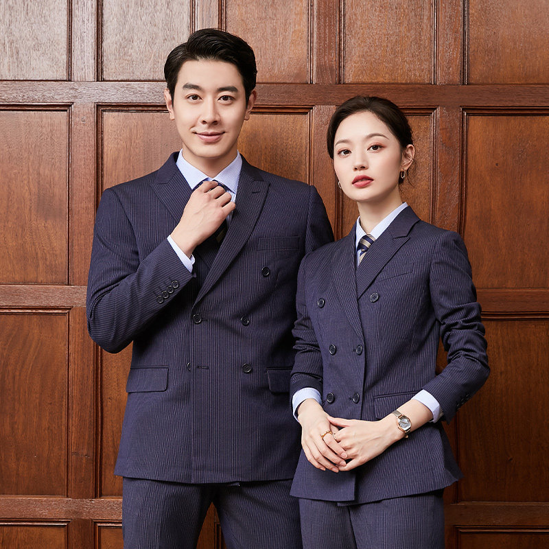 Men's and women's same professional suits 2022 autumn and winter new business temperament British style interview 4s shop formal wear trend