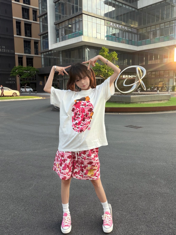 Nashao Dadi American Retro Cartoon Ape Camouflage Print Short-Sleeve T-Shirt Nashao Dadi American Retro Cartoon Ape Camouflage Print Short-Sleeve T-Shirt
