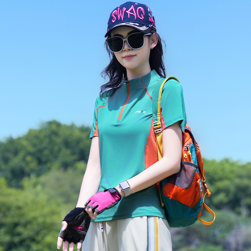 2026 Summer New Quick-Drying Clothing for Women, Stand-Up Collar, Simple and Stylish, Outdoor, Lightweight, Breathable, Moisture-Wicking and Sweat-Wicking for Sports
