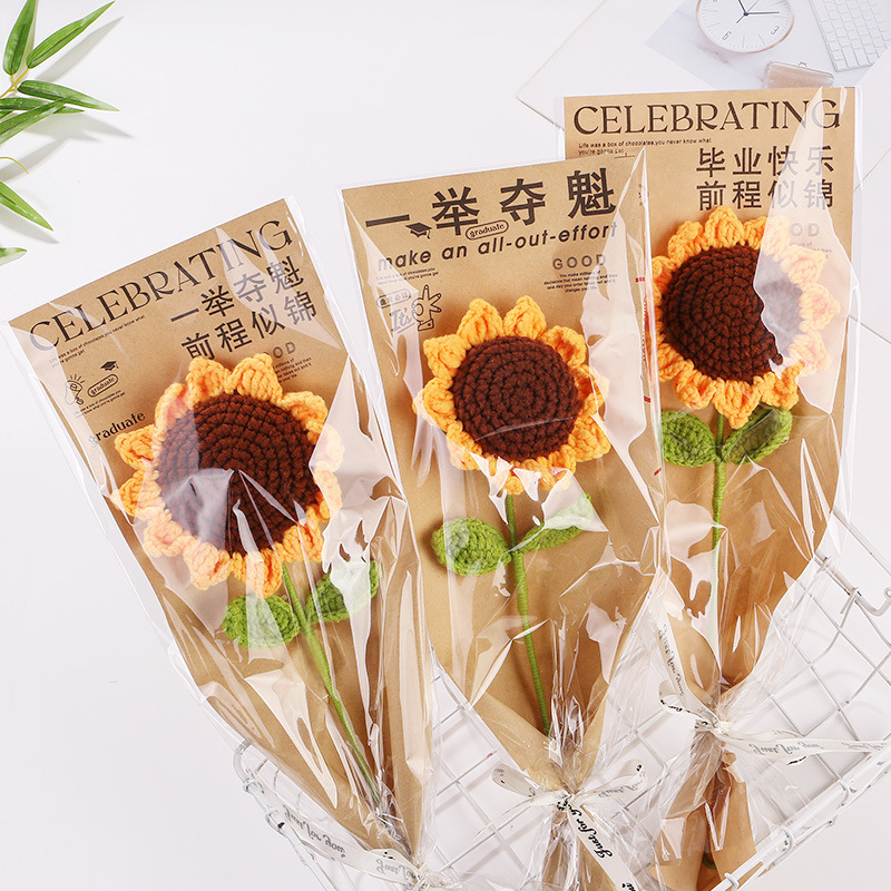 Sunflower Hand-Woven Bouquet Gift for the Start of School Season Won the First Prize and Has a Bright Future as a Teacher's Day Gift