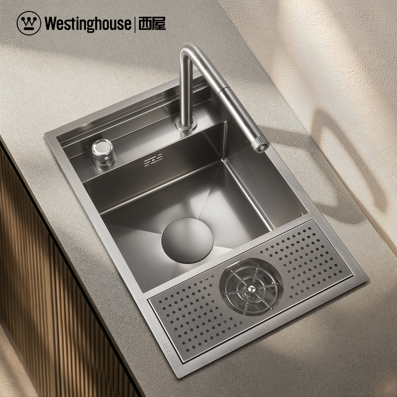 Westinghouse 5mm Thick Hidden Cup Washer Sink Bar Counter Vegetable Washing Basin 304 Stainless Steel Island Mini Single Sink Westinghouse 5mm Thick Hidden Cup Washer Sink Bar Counter Vegetable Washing Basin 304 Stainless Steel Island Mini Single Sink