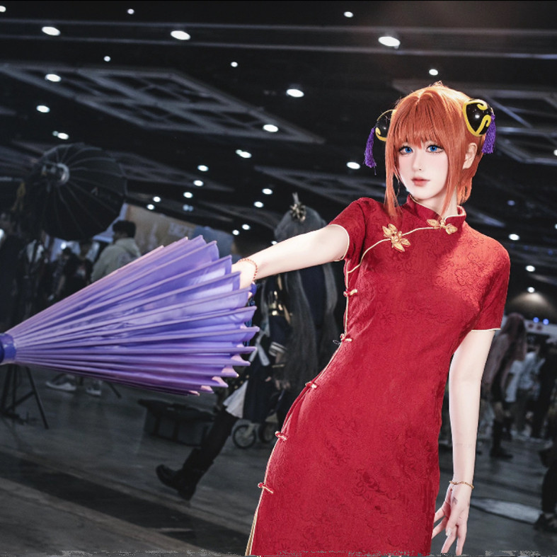 银魂神乐cos服装假发旗袍头饰伞靴子全套体验分享_Cosplay女装_淘宝游戏网
