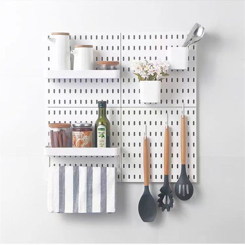 Framed round hole household hole board shelf wall display rack porous plate jewelry hardware tool rack hanging plate
