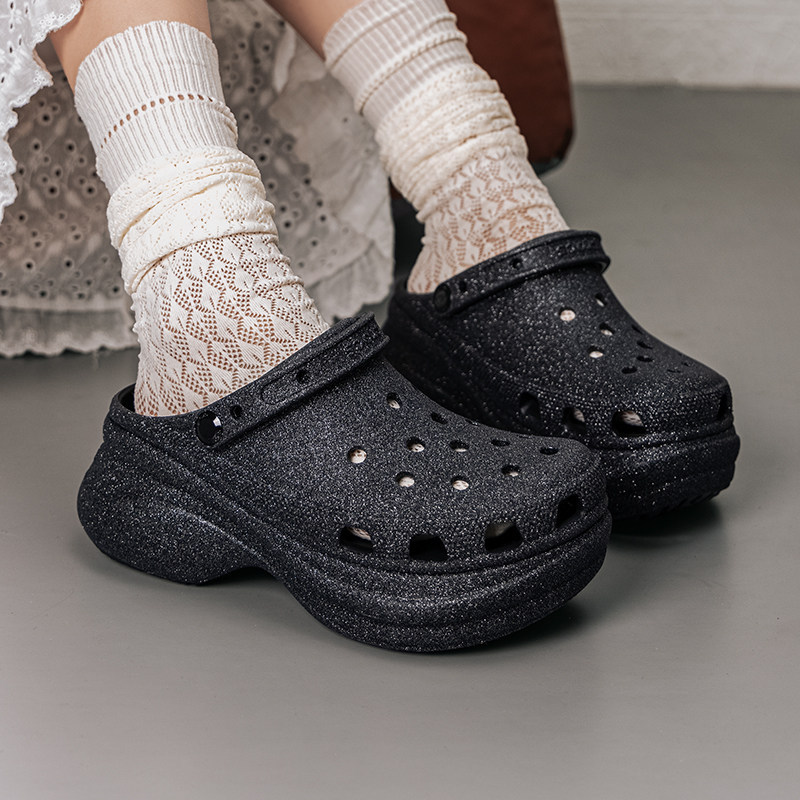 Crocs Clog Bae Women's Shoes 2026 New Retro Shiny Sports Sandals Casual Sandals