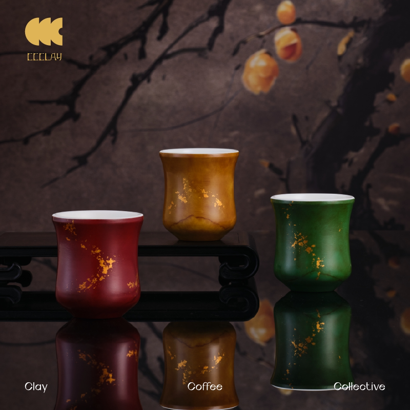 Ccclay "Gong" Series |   Old Dreams in the Heart Series Lacquer Craft Coffee Tasting Cup Ceramic Cup
