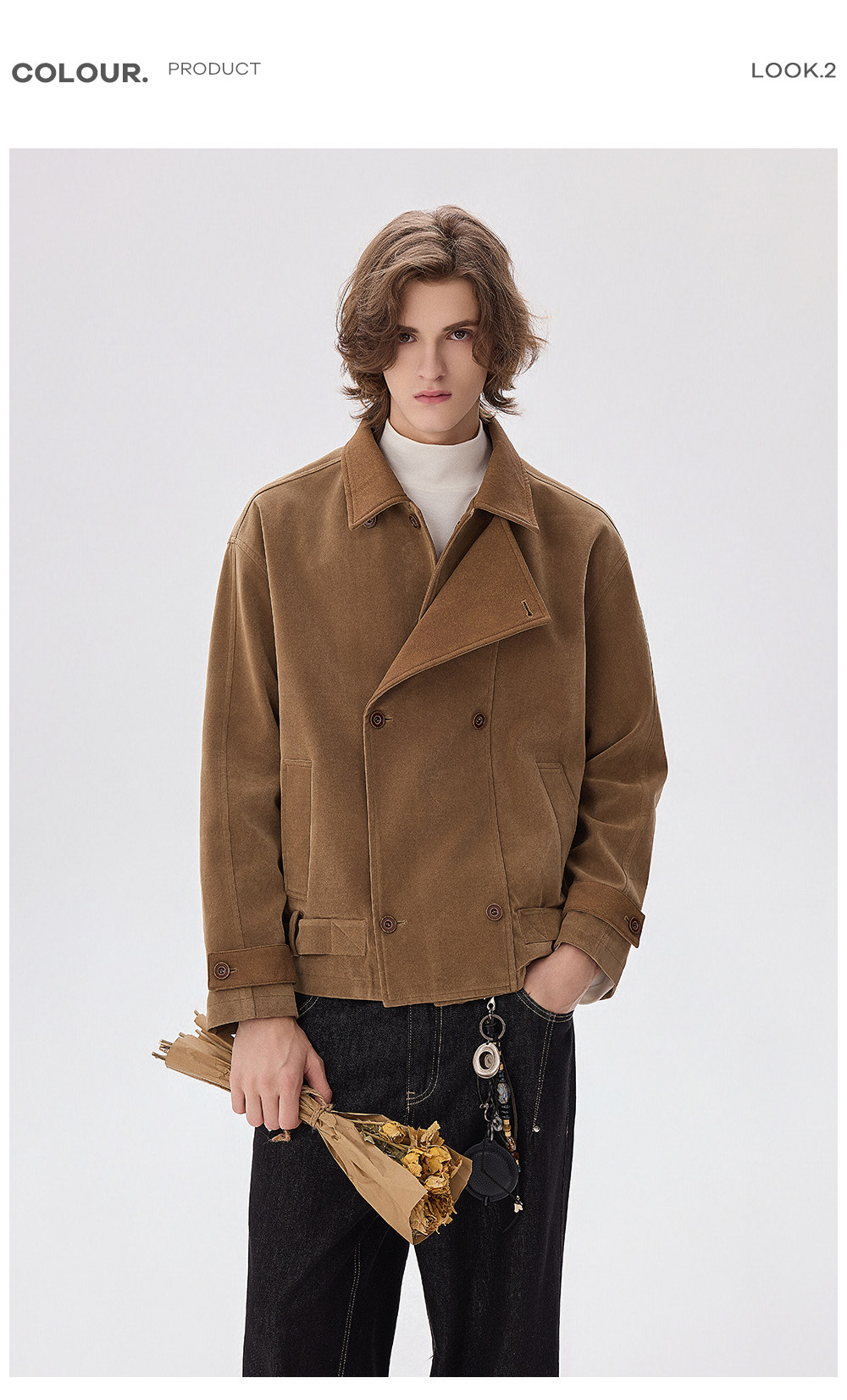 CHOR Asymmetric Placket Cropped Work Jacket