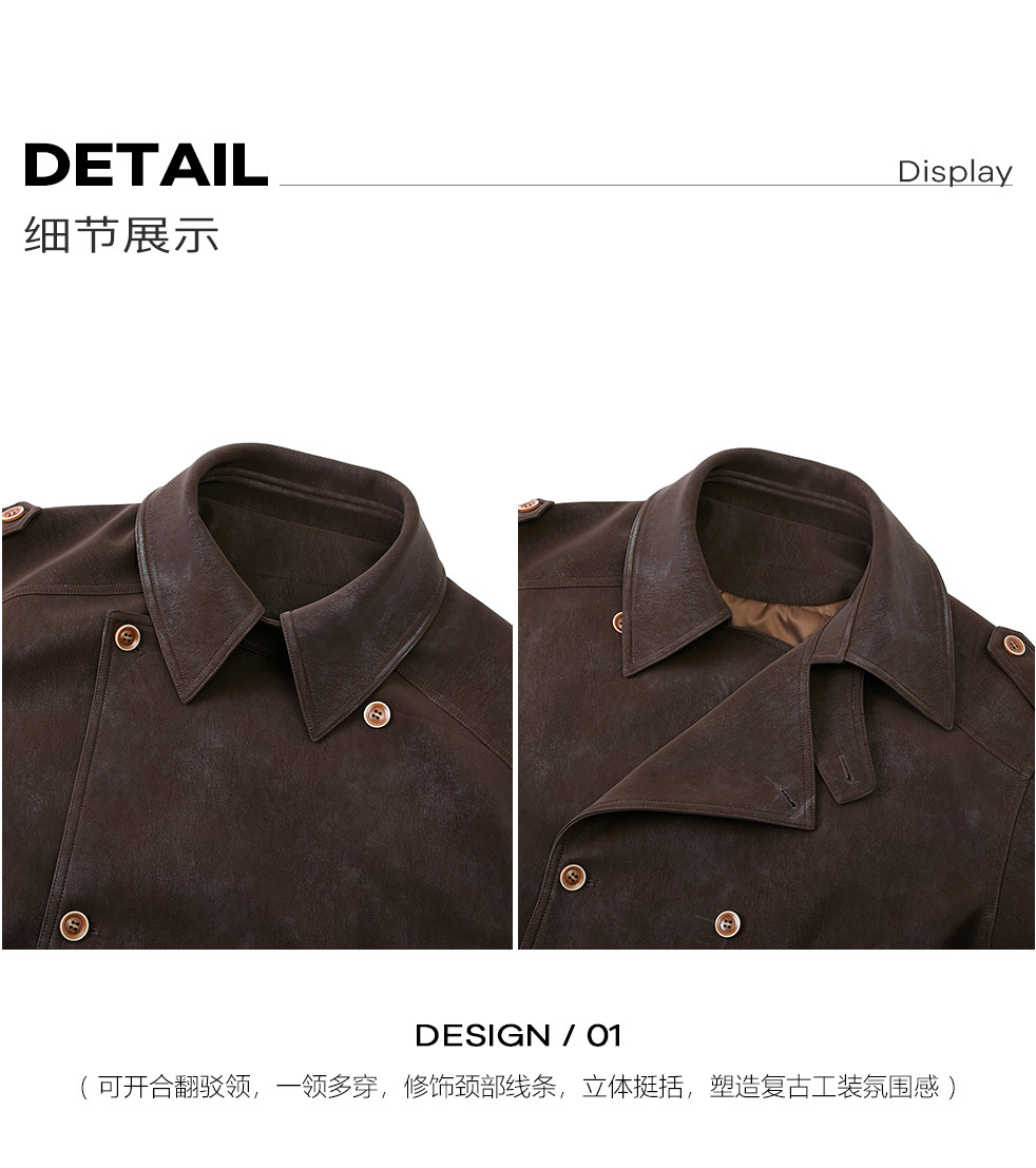 CHOR Black Double-Breasted Trench Coat