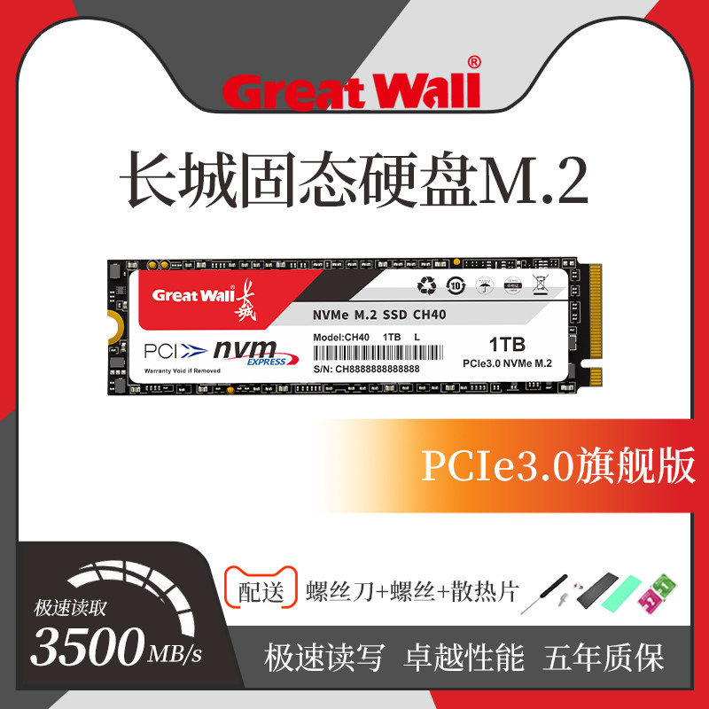 Твердотельный накопитель Great Wall CH40 m2 объемом 512 ГБ/1 ТБ/2 ТБ PCIe3 для настольного ноутбука, высокоскоростной SSD Изображение 1
