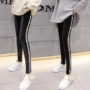 Quần legging nhung vàng bó sát bên ngoài mặc eo cao cộng với nhung dày co giãn eo thon Châu Âu và Hoa Kỳ phần sequin nhung mỏng quần áo nữ mùa hè đẹp