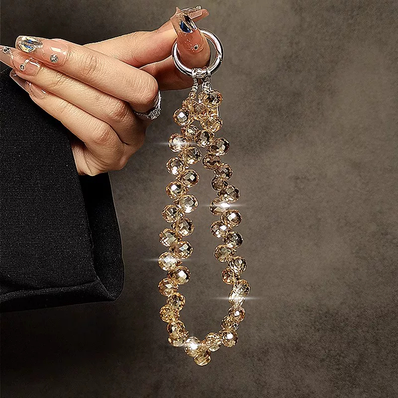 Champagne Gold Versatile Sparkling Crystal Phone New Model Hand-Held Chain Short Luxury Dazzling Wrist Chain Handmade Beaded Anti-Lost Strap Clip Phone Case Keychain Pendant High-End Exquisite Hanging Ornament Champagne Gold Versatile Sparkling Crystal Phone New Model Hand-Held Chain Short Luxury Dazzling Wrist Chain Handmade Beaded Anti-Lost Strap Clip Phone Case Keychain Pendant High-End Exquisite Hanging Ornament