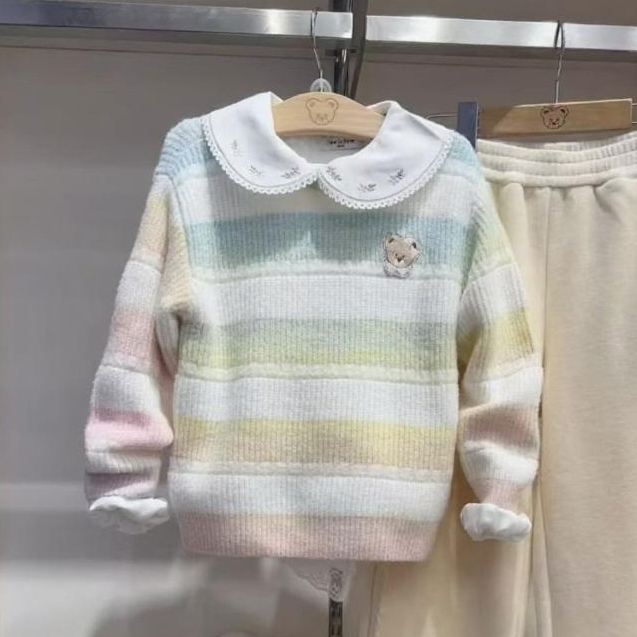 Pawinpaw Cartoon Bear Children's Clothing 25Th Winter New Style Girls' Round Neck Sweater Sweet Pckaf4V22K