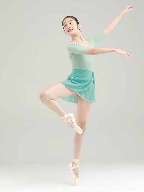 Sansha Ballet Skirt for Girls, Mesh Half-Skirt with Double-Layer Contrasting Colors, Matching Dance Short Skirt, Practice Skirt