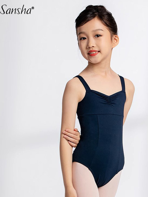 Sansha French Sansha children's dance clothing for women's art examination body wide suspender jumpsuit ballet practice clothing