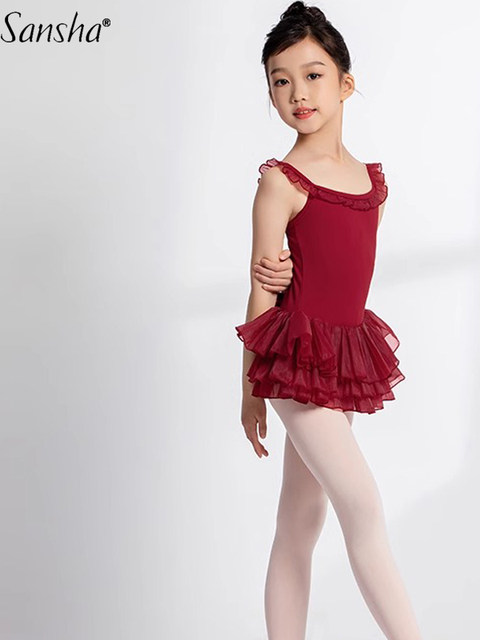 Sansha Children's Dancewear Girls' Strapless One-Piece Ballet Tutu Dress Practice Outfit Cake Tutu Skirt