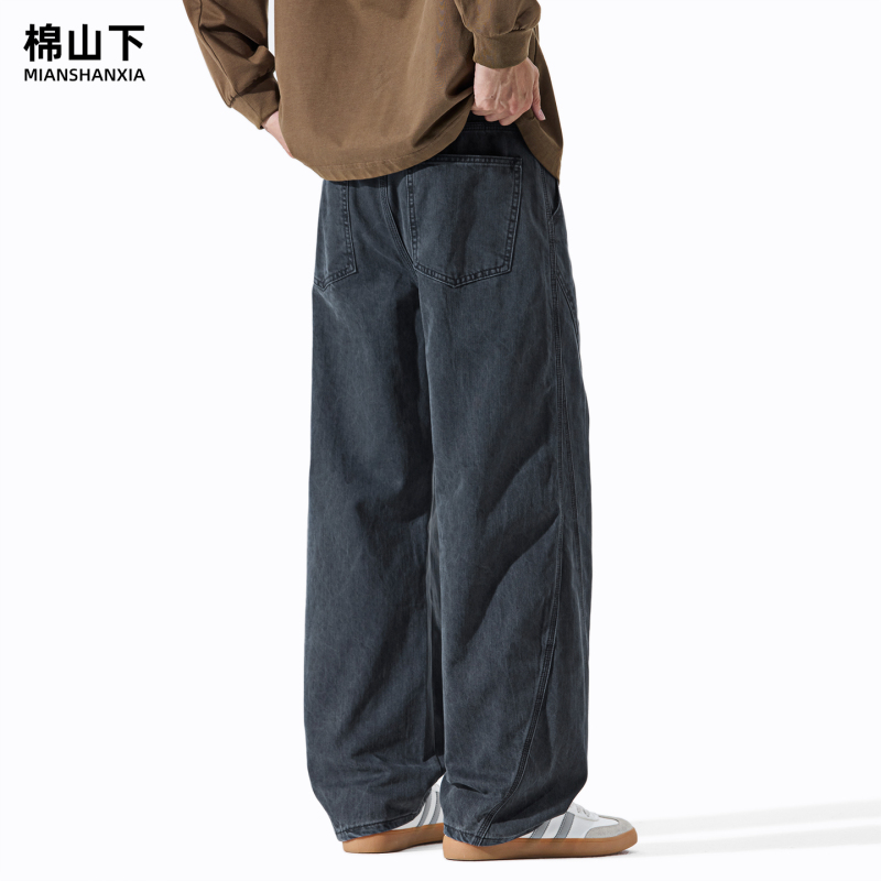 Cotton Mountain Pure Cotton Scimitar Pants for Men, Loose Straight-Leg Wide-Leg Plus Size Patchwork Workwear Casual Jeans, New Autumn Style Cotton Mountain Pure Cotton Scimitar Pants for Men, Loose Straight-Leg Wide-Leg Plus Size Patchwork Workwear Casual Jeans, New Autumn Style