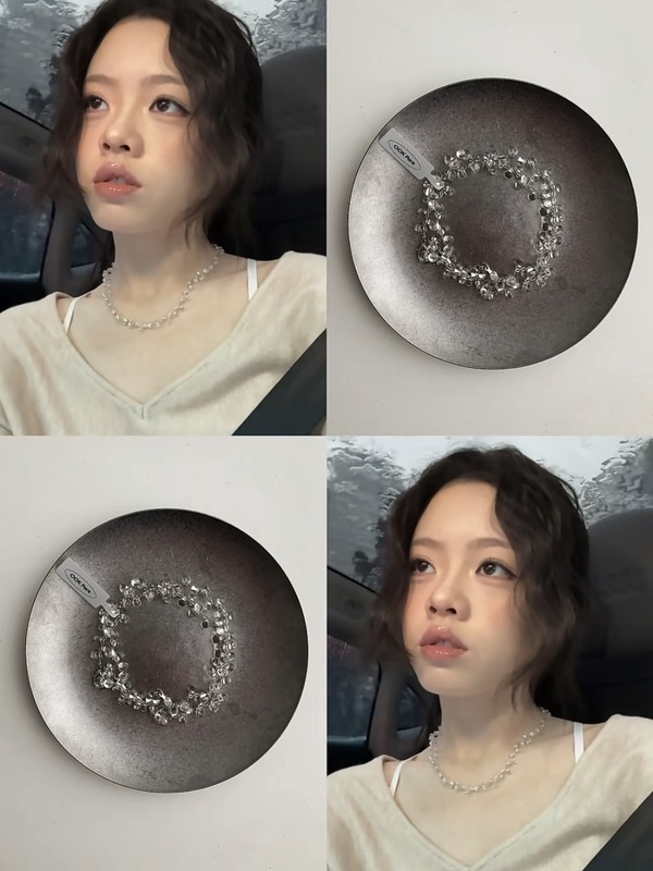 Ook Park |   Dewdrop Bracelet Necklace Handmade Glass Beads Handmade Crystal Beads Artistic Temperament
