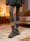 Fir Island Socks, Slouch Socks Paired with Birkenstock Shoes, Thickened and Warm Knit Gray Leg Warmers for Autumn and Winter, Women's Leg Warmers Paired with Snow Boots