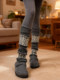 Fir Island Socks, Slouch Socks Paired with Birkenstock Shoes, Thickened and Warm Knit Gray Leg Warmers for Autumn and Winter, Women's Leg Warmers Paired with Snow Boots