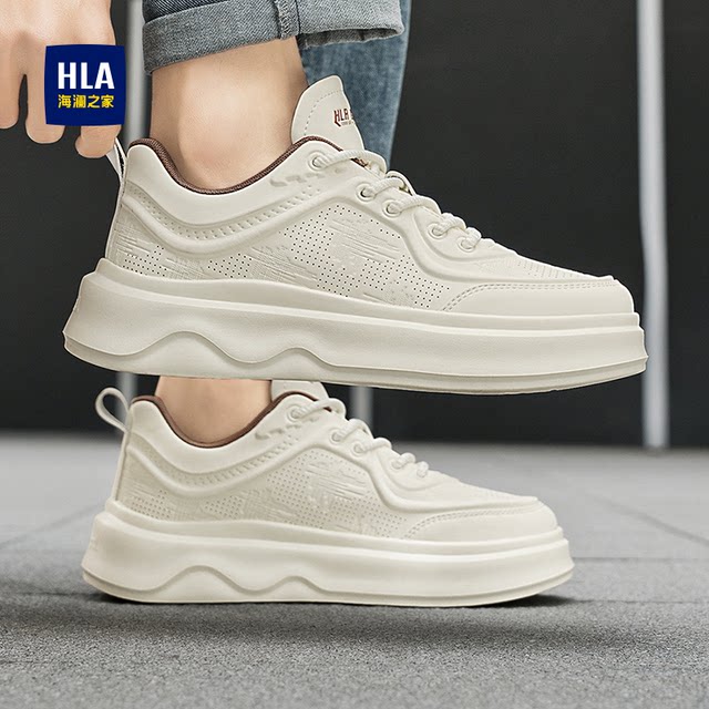 Heilan Home Luxury American-Style Men's Shoes 2026 New Versatile Trendy Thick-Soled White Sneakers Genuine Leather Sports Shoes with Soft Soles