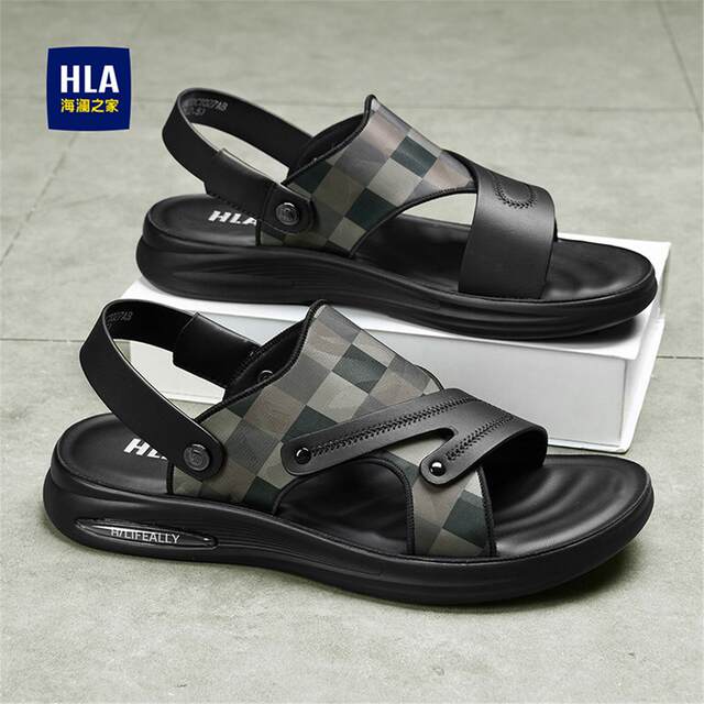 Heilan Home Men's Driving Sandals for Outdoor Use, Summer Non-Slip and Odor-Resistant Beach Shoes, Dual-Use Sandals and Slippers That Can Be Submerged in Water