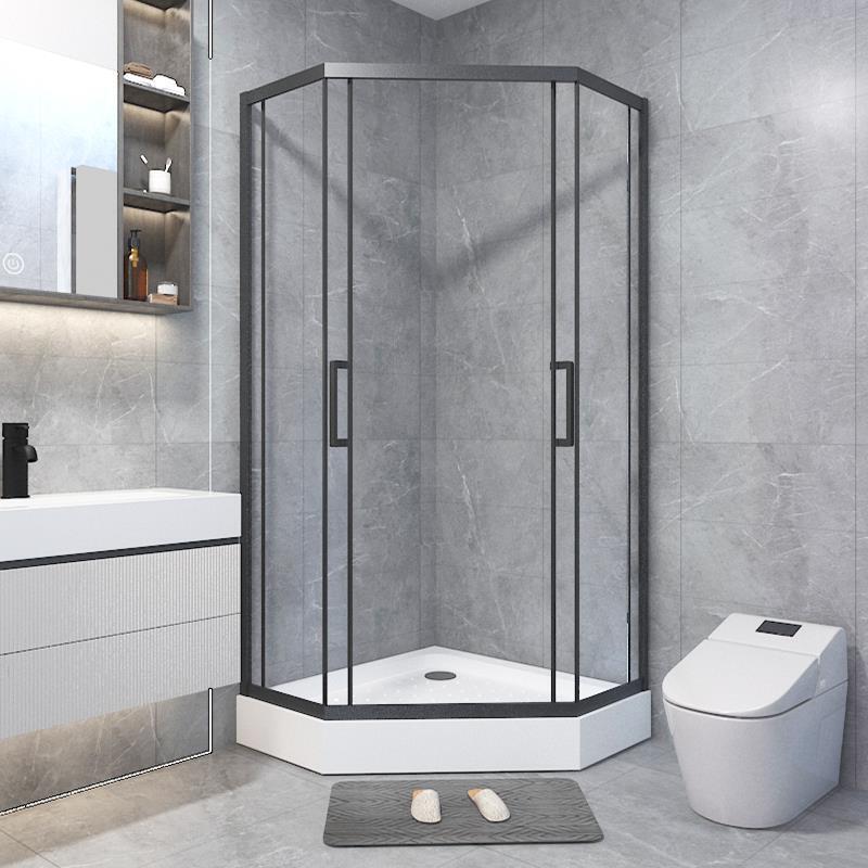 [Free Shipping in Hong Kong] Diamond-Shaped Shower Enclosure Bathroom Partition Glass Door Restroom Shower Room Bath Room