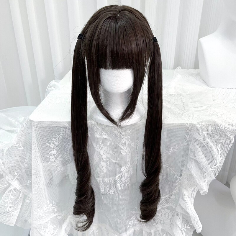 Meow Spirit World Long Hair Wig Lolita 75cm Roman Curly Long Hair with Sideburns Extended Version Full Head Wig
