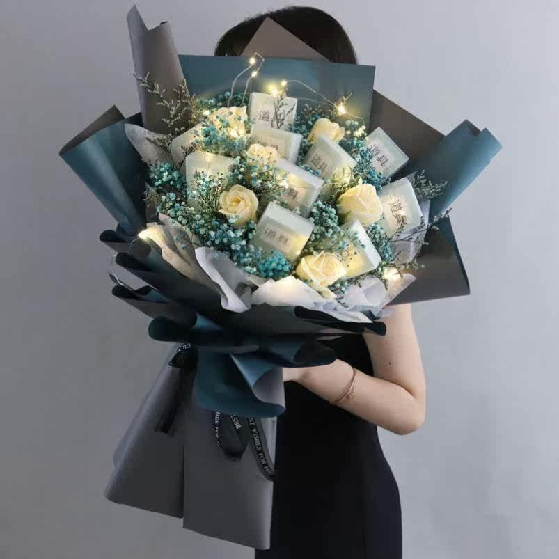 Bouquet creative to send boyfriend diy Tanabata Valentine's Day cigarette bouquet diy material package homemade handmade creative raw