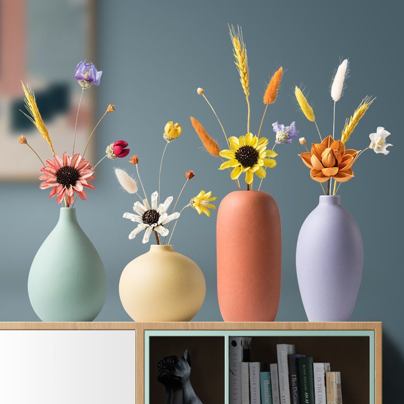 Vase ceramic living room TV cabinet flower arrangement Nordic room home decoration creative porch drying flower wine cabinet decoration
