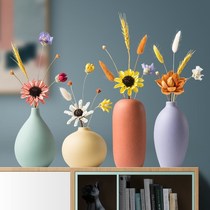 Vase Ceramic Living Room TV Cabinet Flower Arrangement Nordic Room Home Swing Piece Creative Genguan Dry Flower Wine Cabinet Adornment