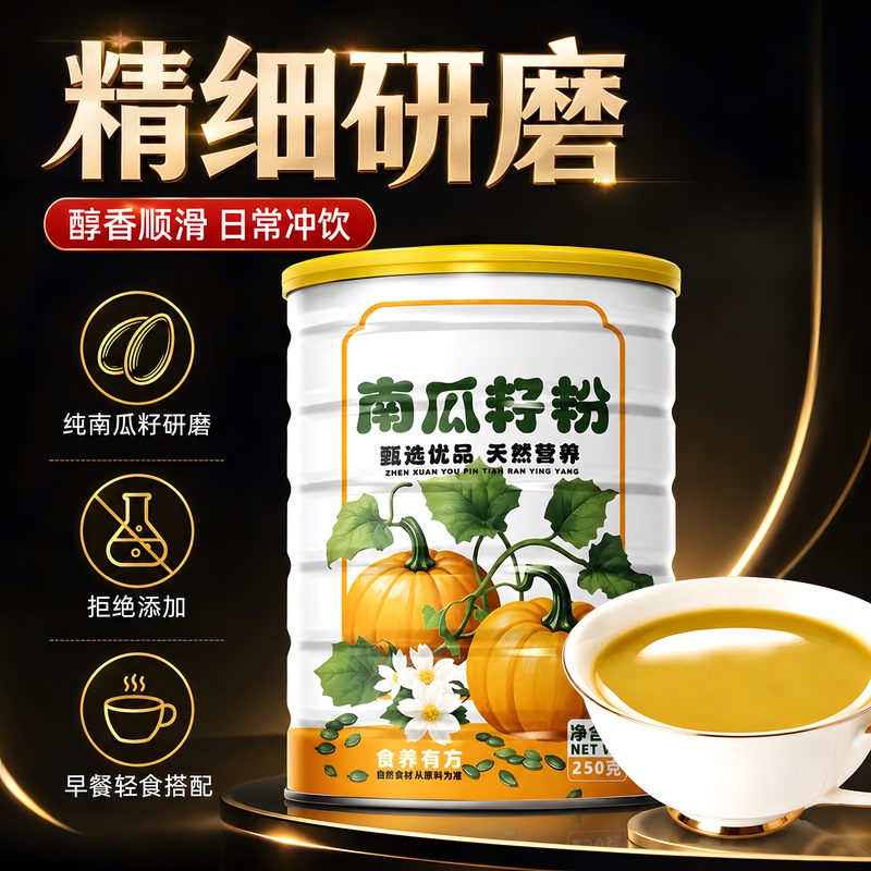 Premium Freshly Ground Pure Pumpkin Seed Powder for Good Sleep, Ready-To-Eat Drink, Meal Replacement, Fresh Farm-Grown Raw and Roasted Pumpkin Seed Kernel Powder
