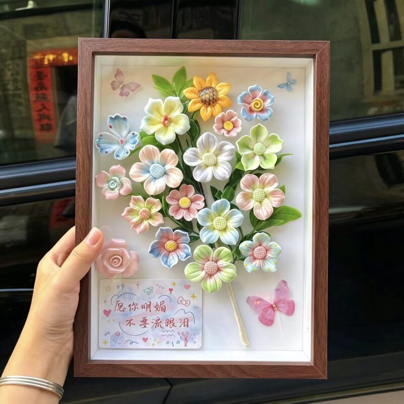 Ceramic Flower Photo Frame Handmade DIY Material Kit Ornament Decoration Gift for Girlfriend, Best Friend, Teacher's Day, Birthday Gift Ceramic Flower Photo Frame Handmade DIY Material Kit Ornament Decoration Gift for Girlfriend, Best Friend, Teacher's Day, Birthday Gift