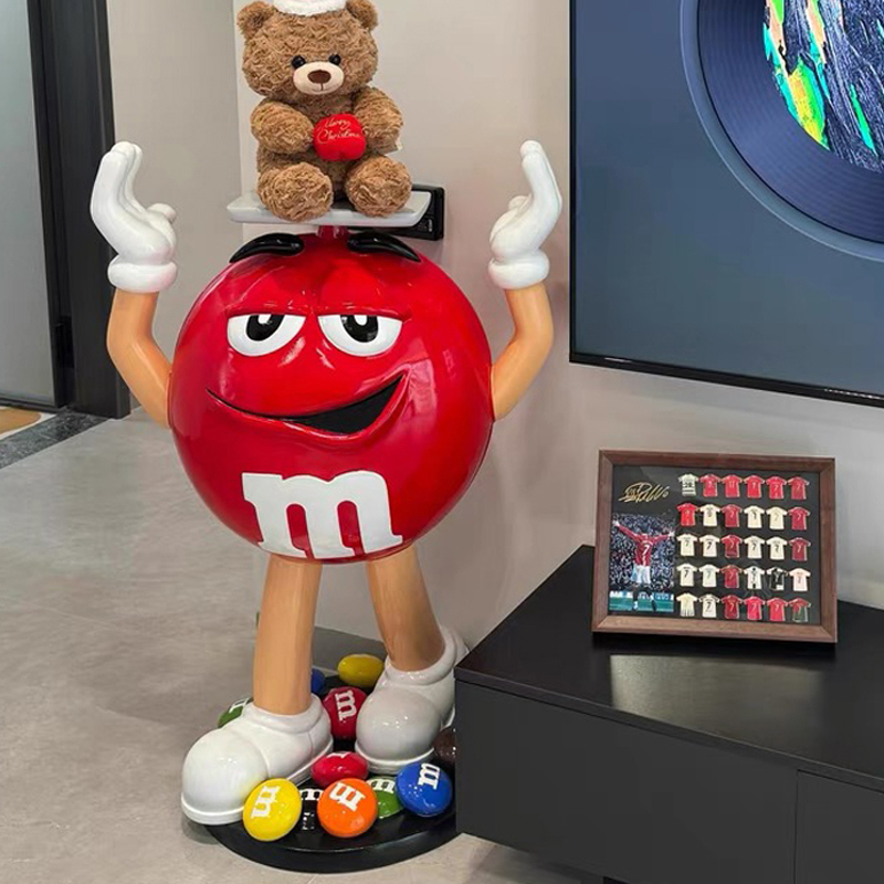 Cartoon Large M&M Figurine Fiberglass Sculpture Home Living Room Floor-Standing M&M Character Internet-Famous Store Decoration Doll Cartoon Large M&M Figurine Fiberglass Sculpture Home Living Room Floor-Standing M&M Character Internet-Famous Store Decoration Doll