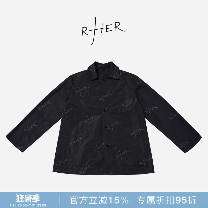 Rher Studio "Silhouette of the Morning Wind" Spring and Autumn Fashion Simple Versatile Lapel Mid-Length Trench Coat Wyy