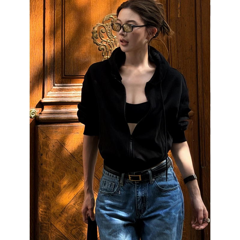 Rher Studio "Twilight" 100% Cotton Spring and Summer Casual Versatile Loose Slimming Thin Sweatshirt Cardigan Srg2