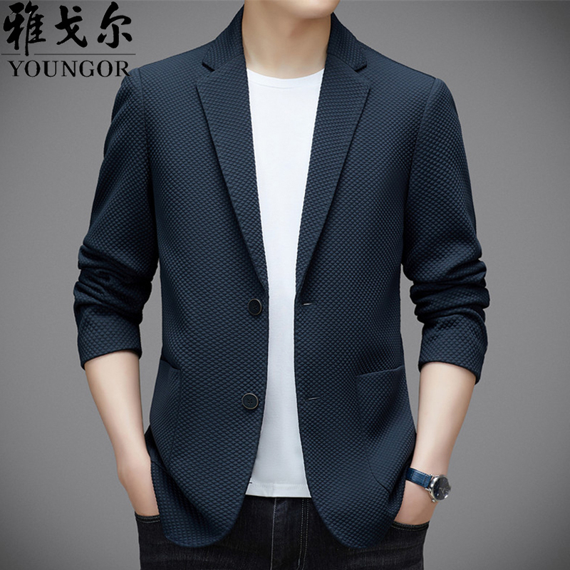 Youngor Casual Men's Suit, Versatile and Wrinkle-Free, Suitable for Middle-Aged Men, New Spring and Autumn Business Suit Jacket